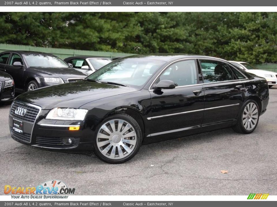 2007 Audi A8 L 4.2 quattro Phantom Black Pearl Effect / Black Photo #2