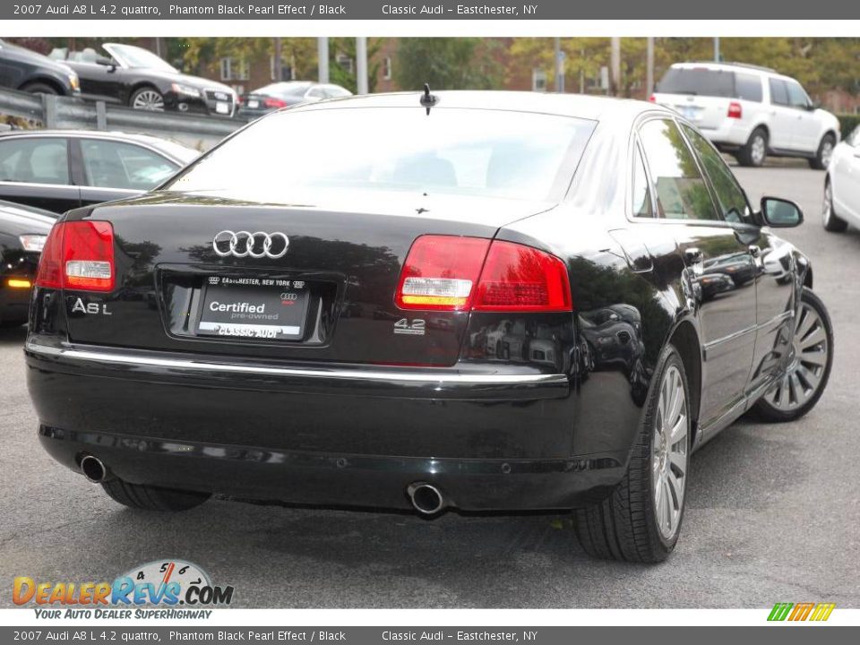 2007 Audi A8 L 4.2 quattro Phantom Black Pearl Effect / Black Photo #4