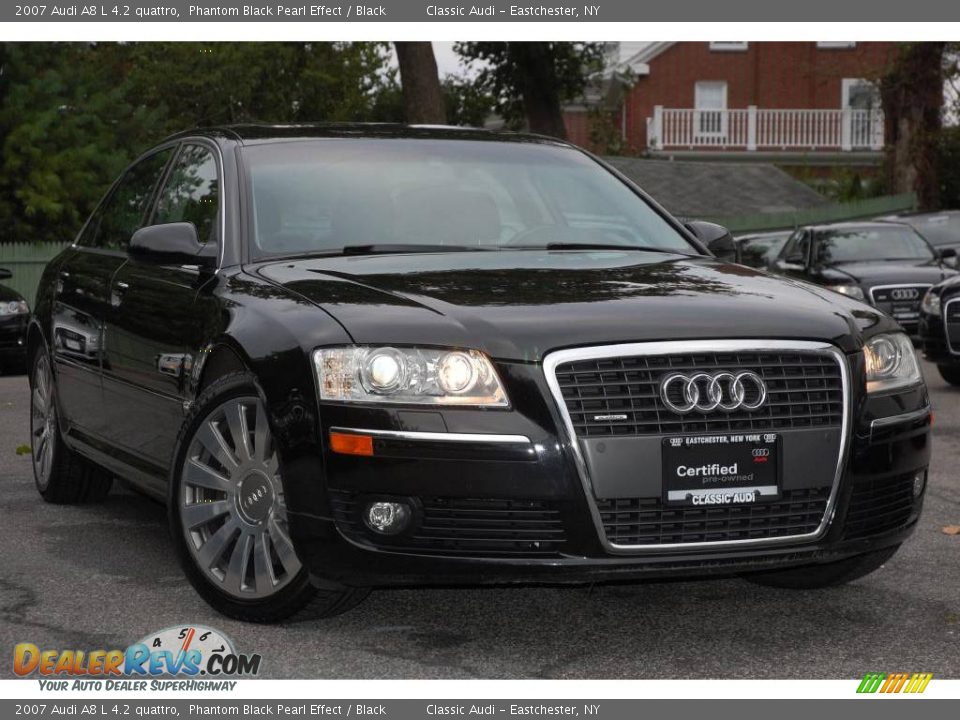 2007 Audi A8 L 4.2 quattro Phantom Black Pearl Effect / Black Photo #7