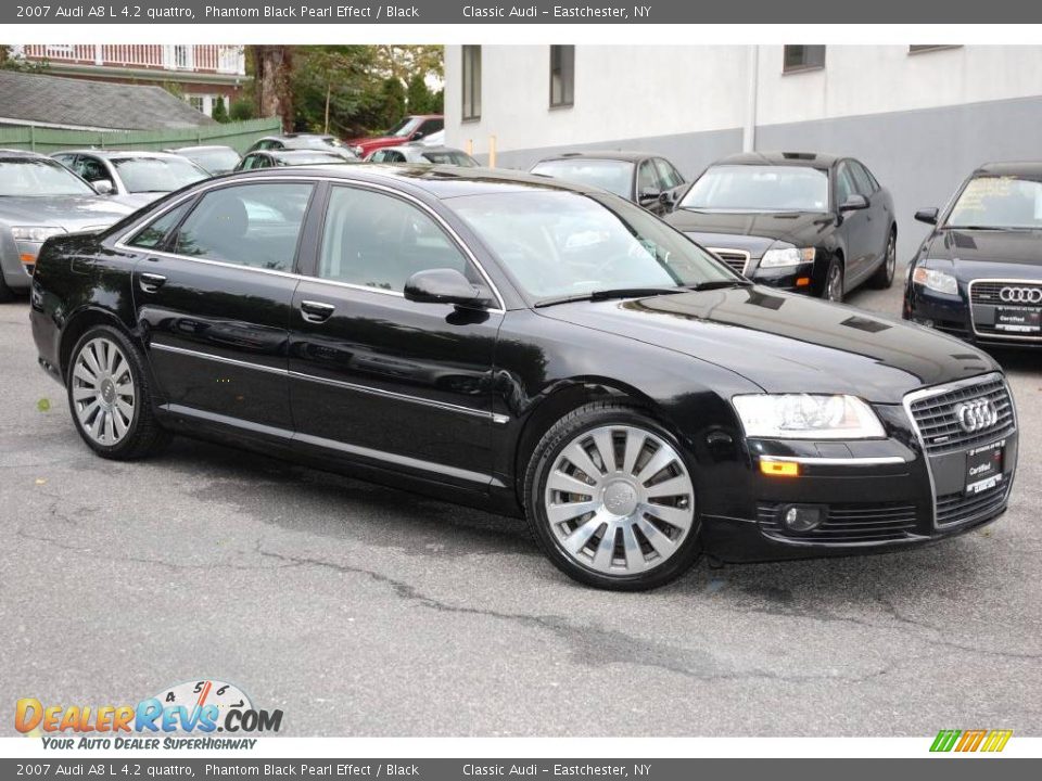 2007 Audi A8 L 4.2 quattro Phantom Black Pearl Effect / Black Photo #8