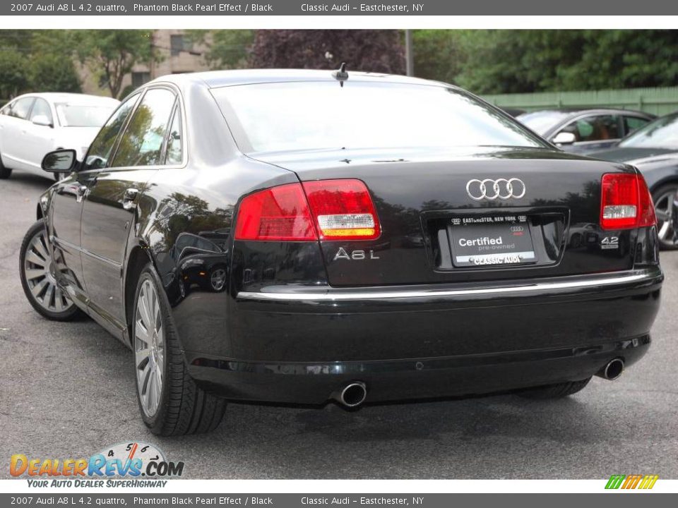 2007 Audi A8 L 4.2 quattro Phantom Black Pearl Effect / Black Photo #10