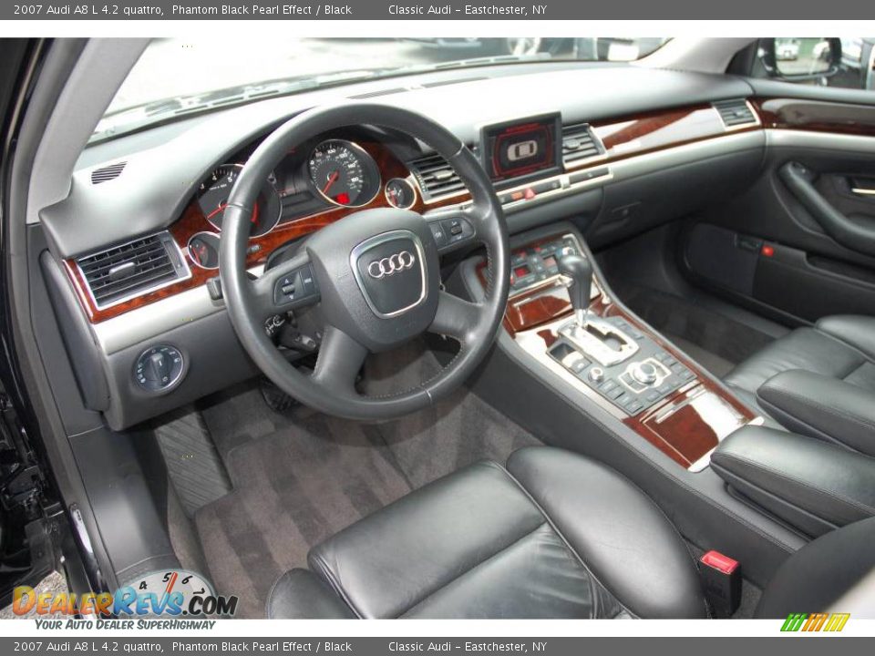 2007 Audi A8 L 4.2 quattro Phantom Black Pearl Effect / Black Photo #14
