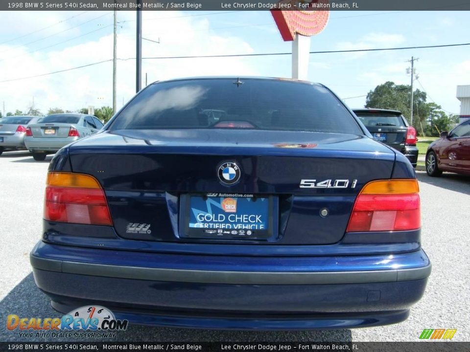 1998 BMW 5 Series 540i Sedan Montreal Blue Metallic / Sand Beige Photo #4