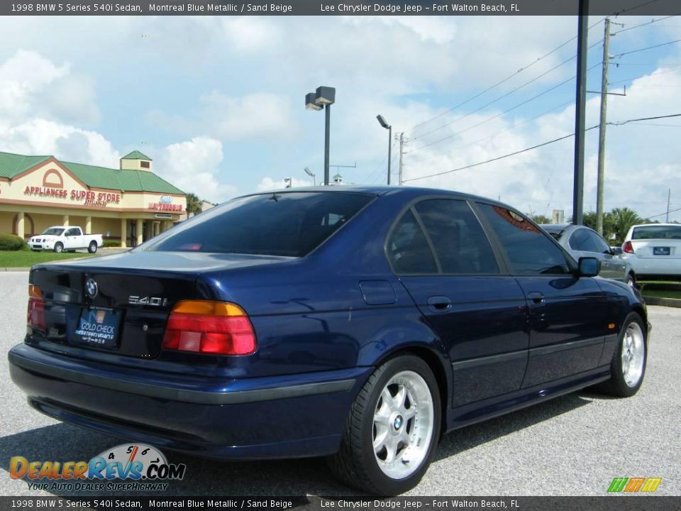 1998 BMW 5 Series 540i Sedan Montreal Blue Metallic / Sand Beige Photo #5