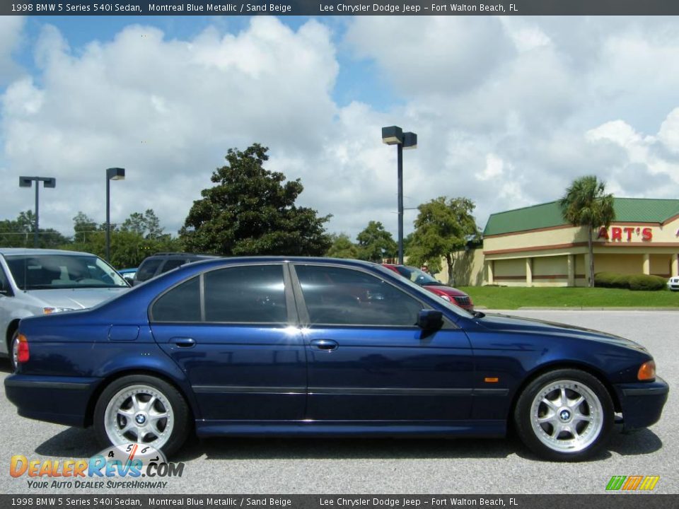 1998 BMW 5 Series 540i Sedan Montreal Blue Metallic / Sand Beige Photo #6