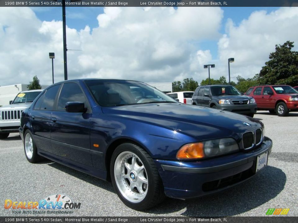 1998 BMW 5 Series 540i Sedan Montreal Blue Metallic / Sand Beige Photo #7