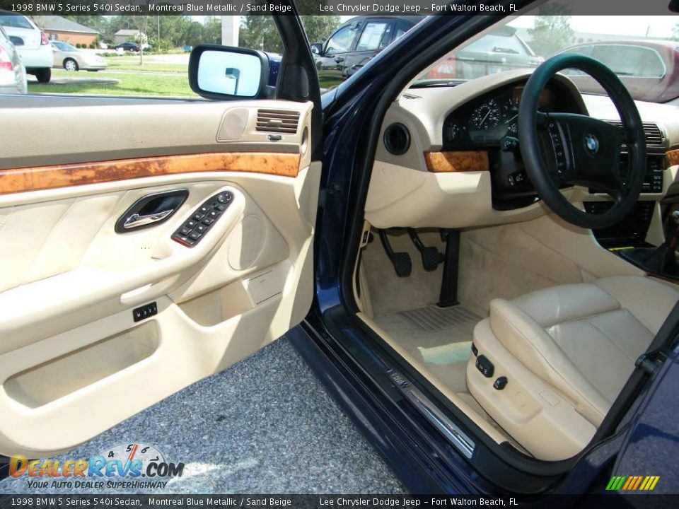 1998 BMW 5 Series 540i Sedan Montreal Blue Metallic / Sand Beige Photo #13