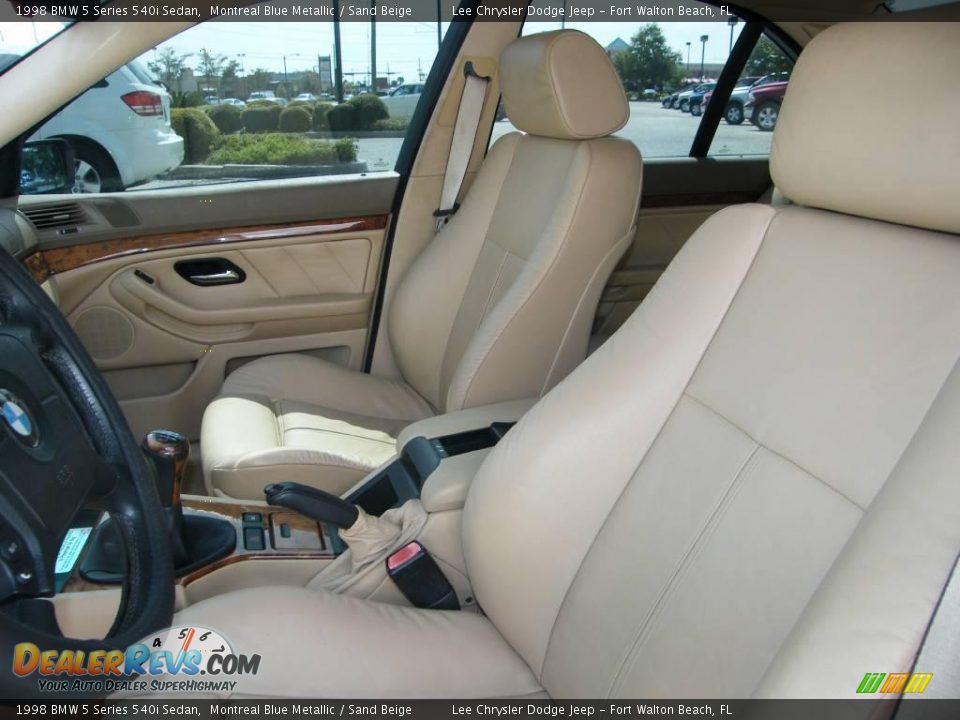 1998 BMW 5 Series 540i Sedan Montreal Blue Metallic / Sand Beige Photo #14