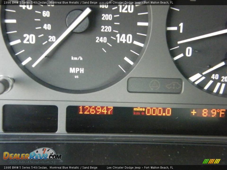 1998 BMW 5 Series 540i Sedan Montreal Blue Metallic / Sand Beige Photo #30