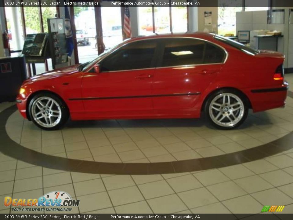 2003 BMW 3 Series 330i Sedan Electric Red / Beige Photo #2
