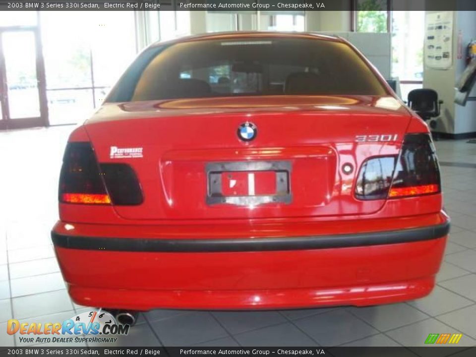 2003 BMW 3 Series 330i Sedan Electric Red / Beige Photo #4
