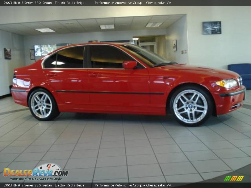 2003 BMW 3 Series 330i Sedan Electric Red / Beige Photo #6