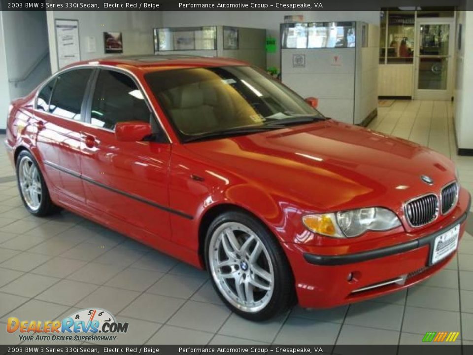 2003 BMW 3 Series 330i Sedan Electric Red / Beige Photo #7