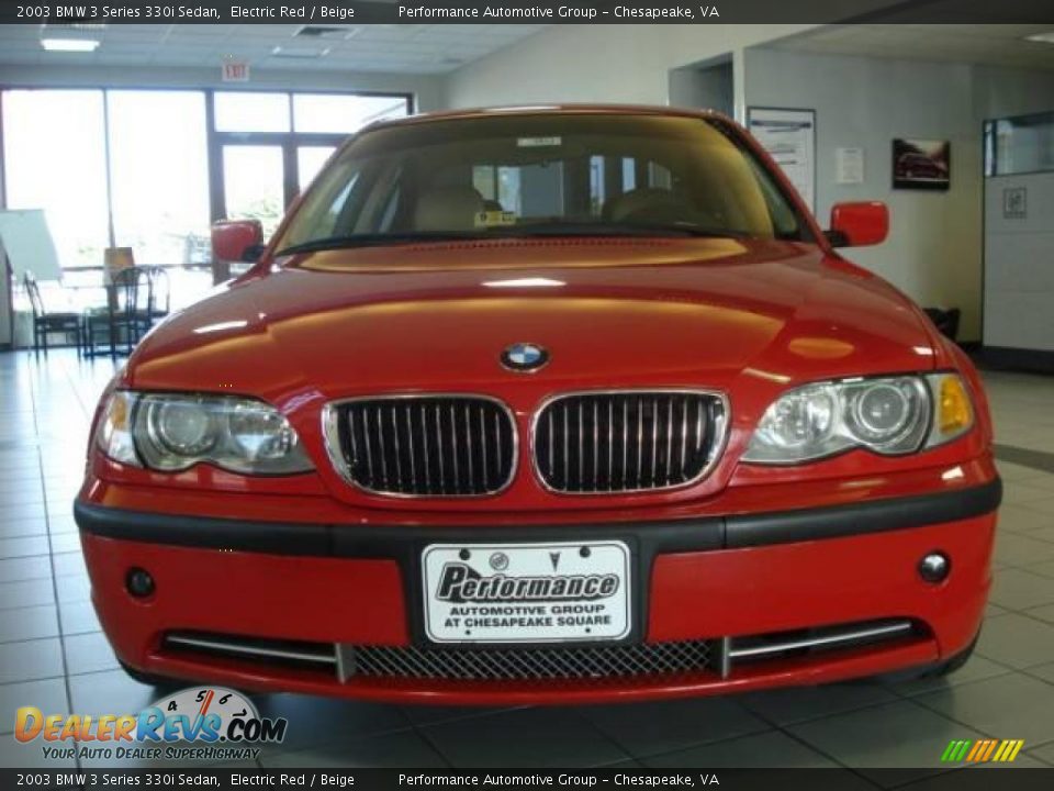 2003 BMW 3 Series 330i Sedan Electric Red / Beige Photo #8