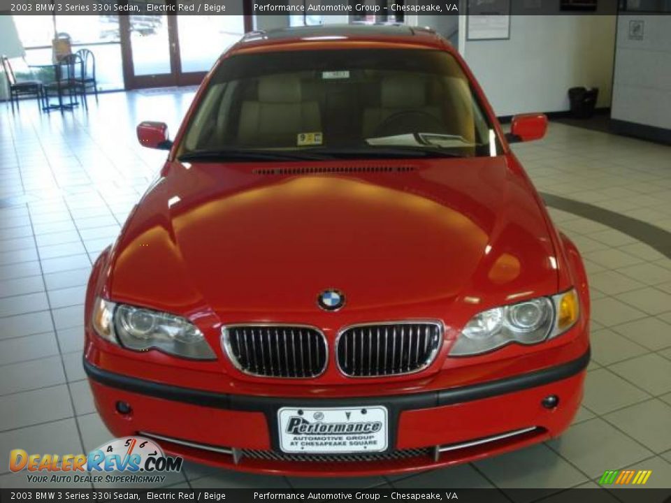 2003 BMW 3 Series 330i Sedan Electric Red / Beige Photo #9