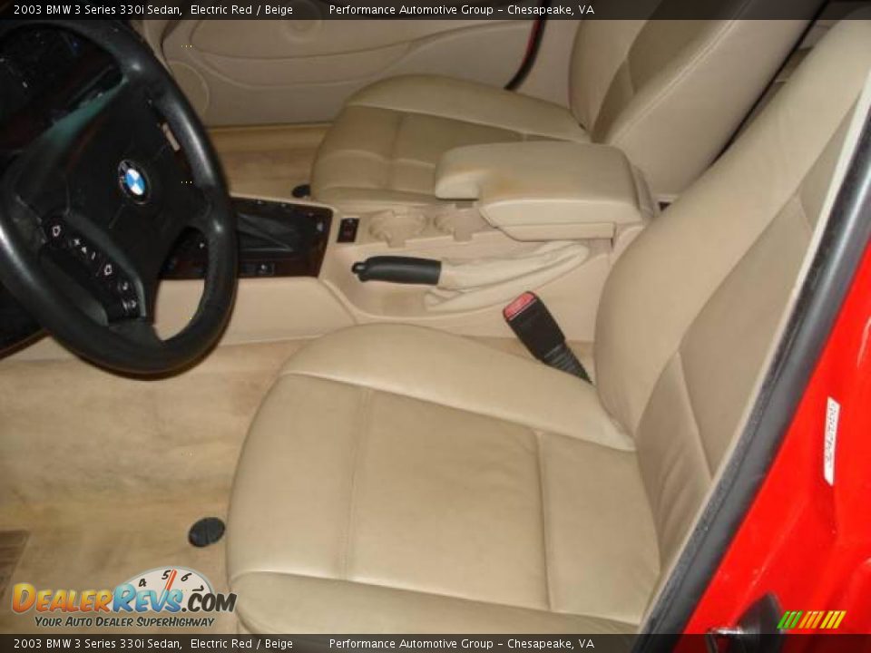 2003 BMW 3 Series 330i Sedan Electric Red / Beige Photo #10