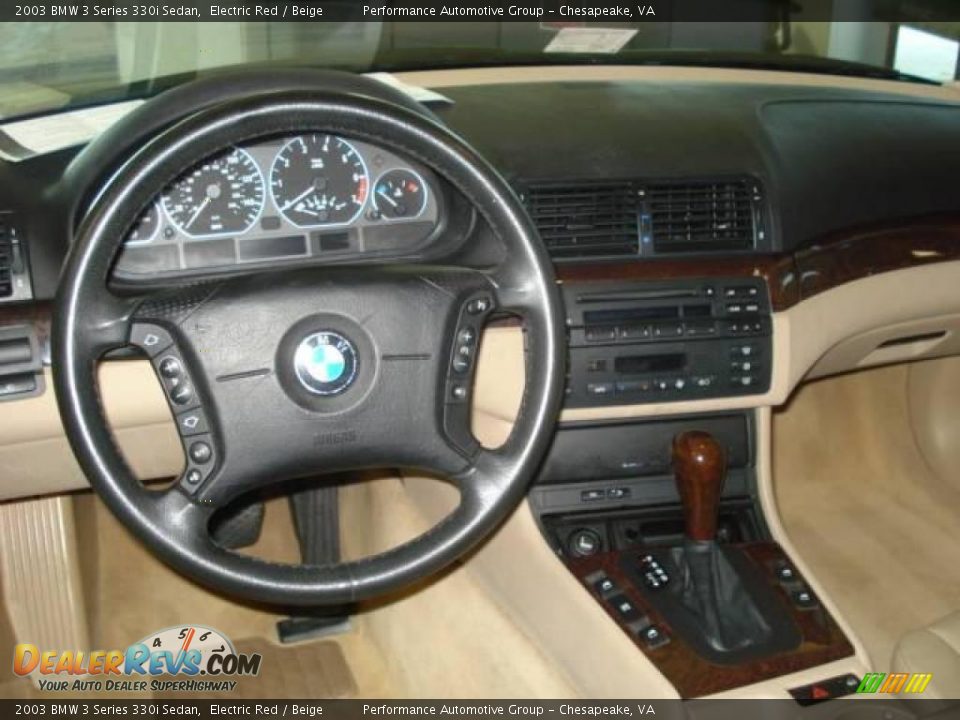 2003 BMW 3 Series 330i Sedan Electric Red / Beige Photo #12