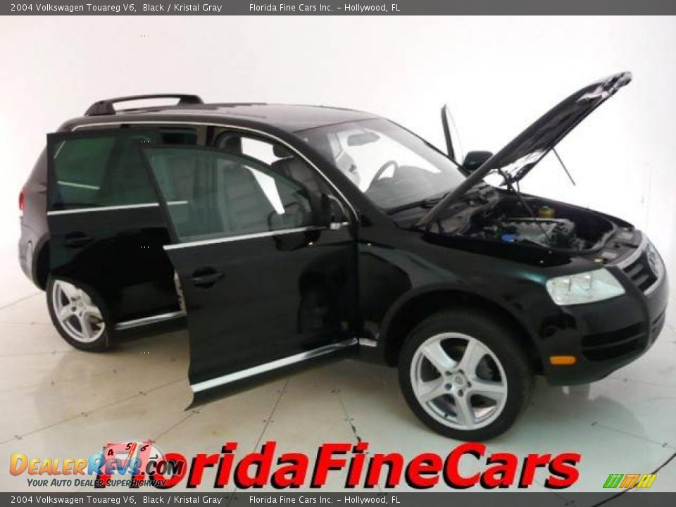 2004 Volkswagen Touareg V6 Black / Kristal Gray Photo #7