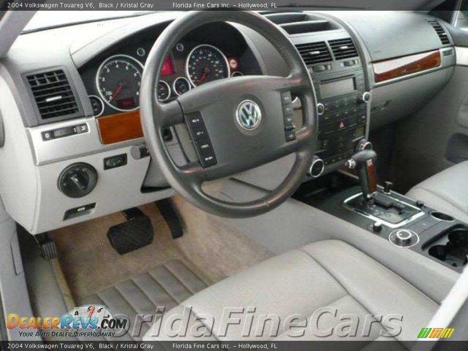 2004 Volkswagen Touareg V6 Black / Kristal Gray Photo #12