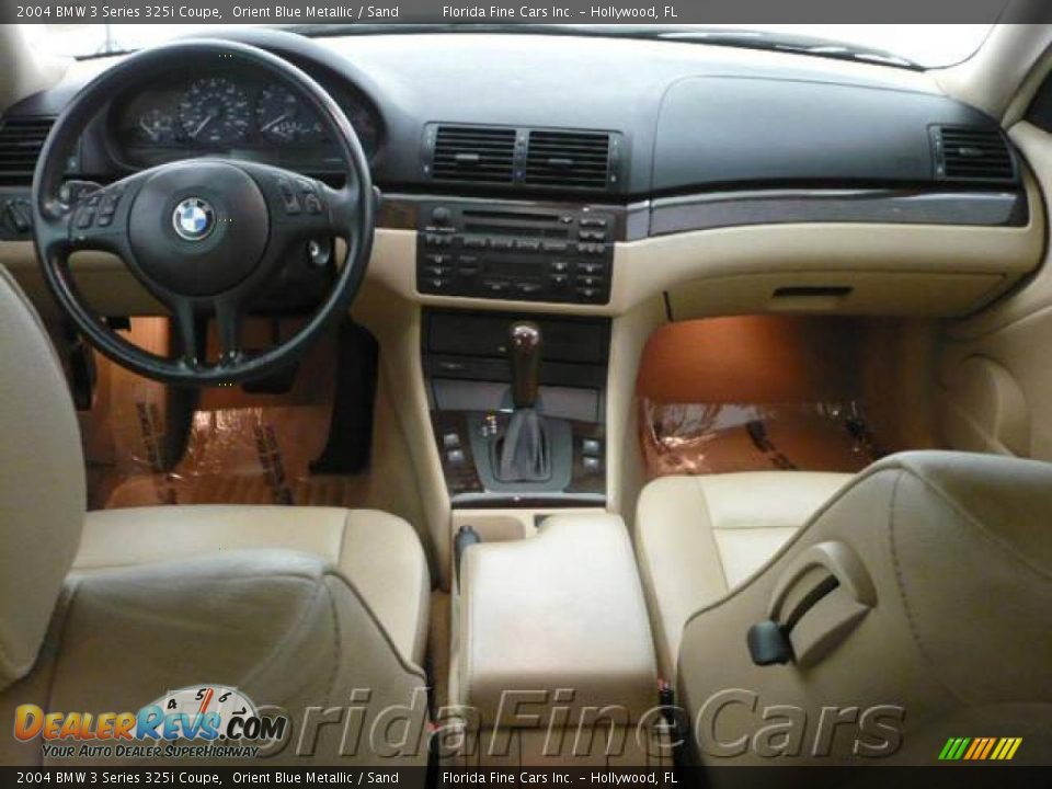 2004 BMW 3 Series 325i Coupe Orient Blue Metallic / Sand Photo #15