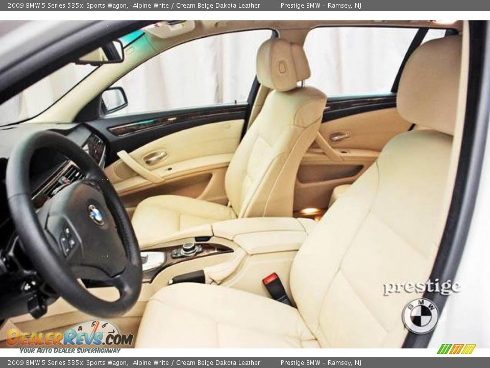 2009 BMW 5 Series 535xi Sports Wagon Alpine White / Cream Beige Dakota Leather Photo #5
