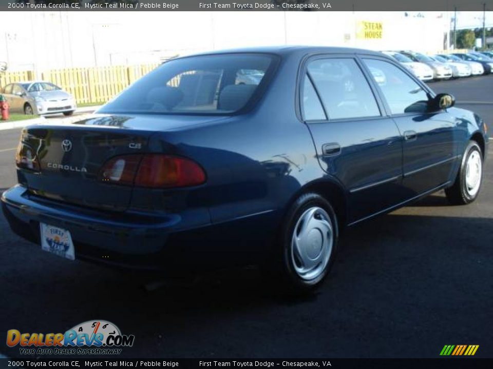 2000 Toyota Corolla CE Mystic Teal Mica / Pebble Beige Photo #5