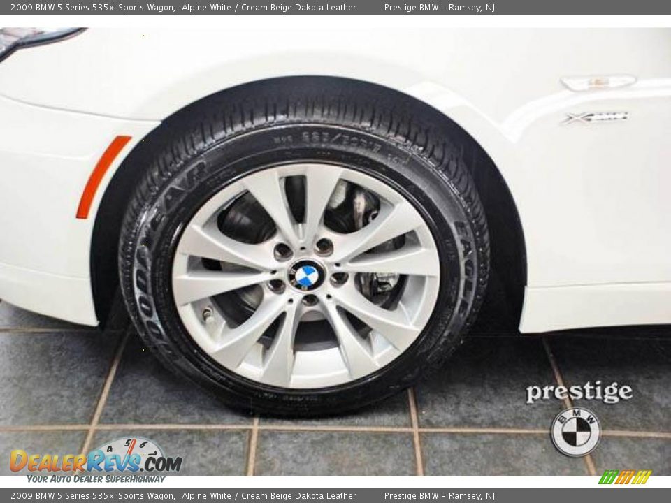 2009 BMW 5 Series 535xi Sports Wagon Alpine White / Cream Beige Dakota Leather Photo #9