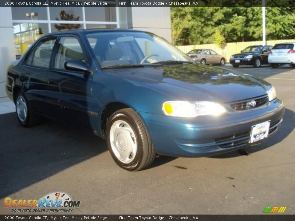 2000 Toyota Corolla CE Mystic Teal Mica / Pebble Beige Photo #6