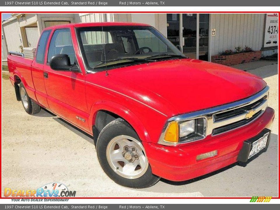 1997 Chevrolet S10 LS Extended Cab Standard Red / Beige Photo #8