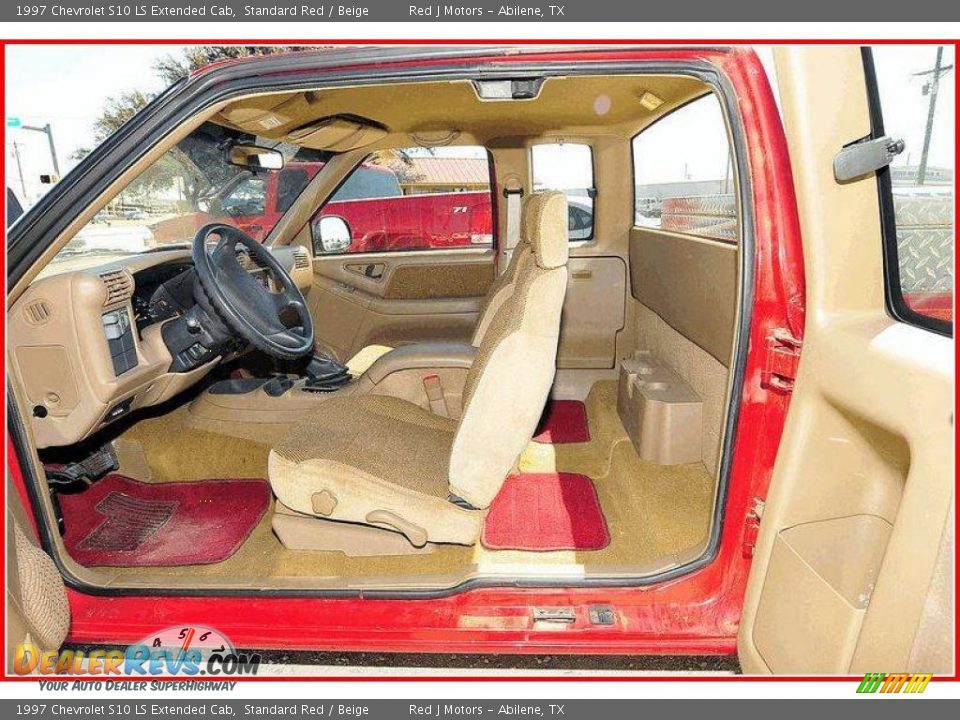 1997 Chevrolet S10 LS Extended Cab Standard Red / Beige Photo #15