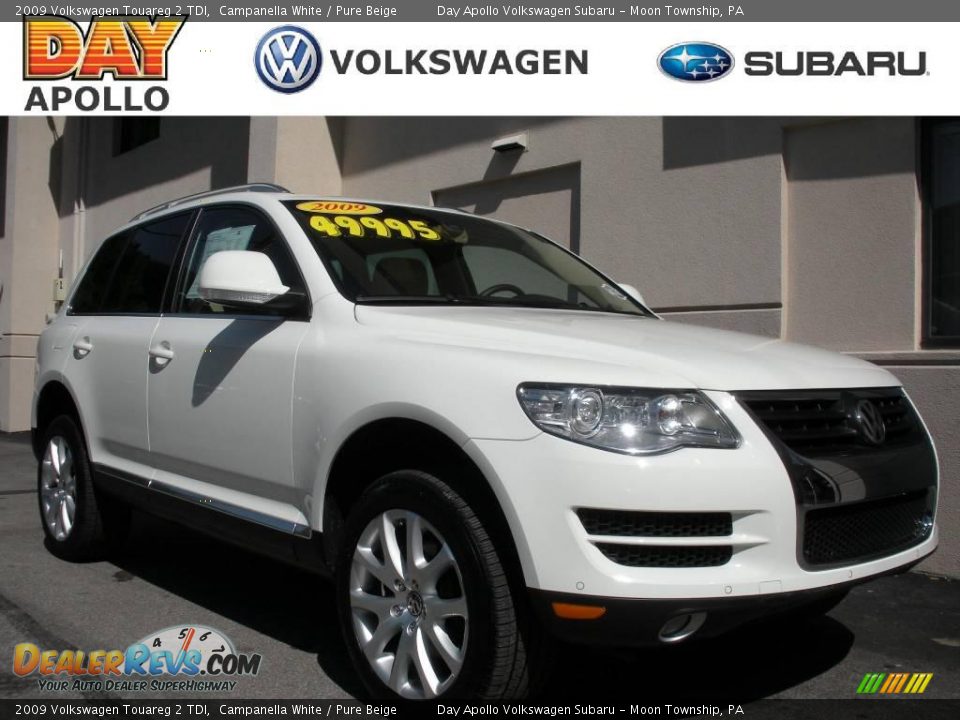 2009 Volkswagen Touareg 2 TDI Campanella White / Pure Beige Photo #1