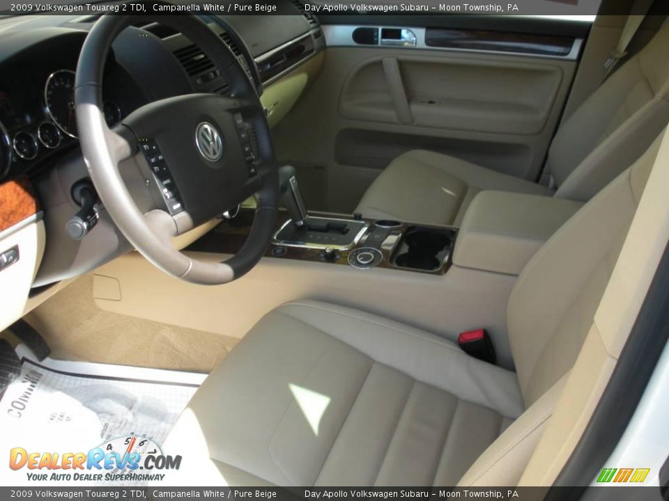 2009 Volkswagen Touareg 2 TDI Campanella White / Pure Beige Photo #15