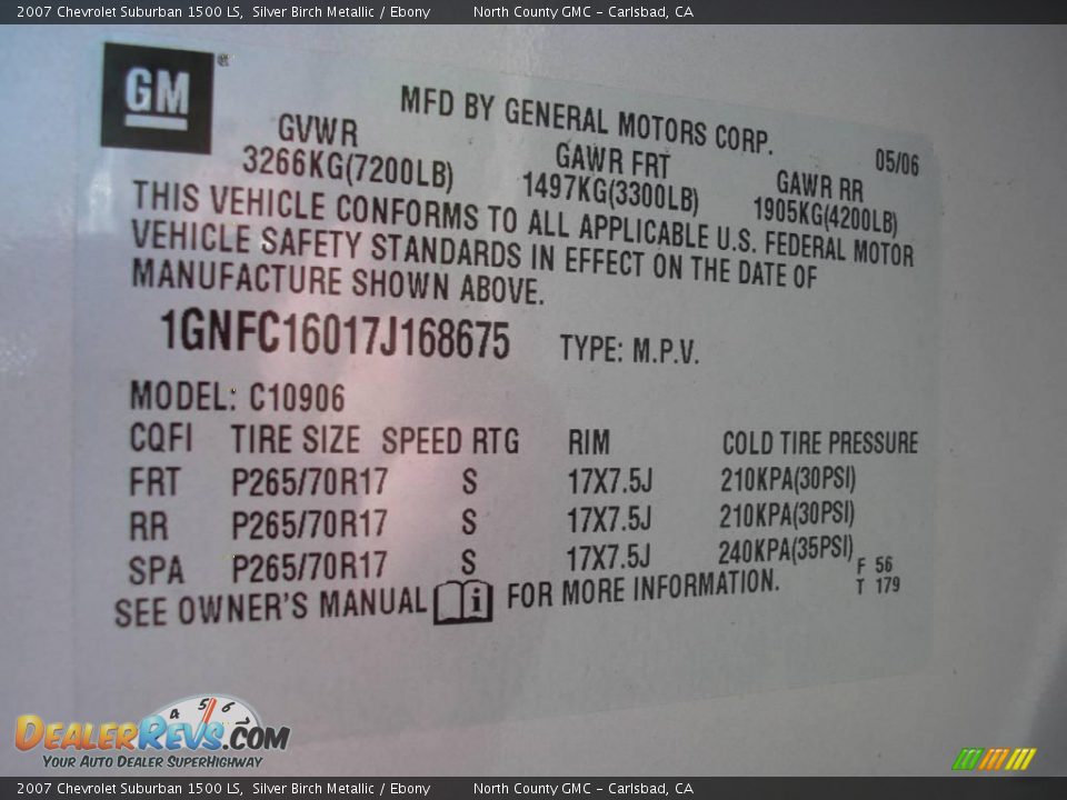 2007 Chevrolet Suburban 1500 LS Silver Birch Metallic / Ebony Photo #13