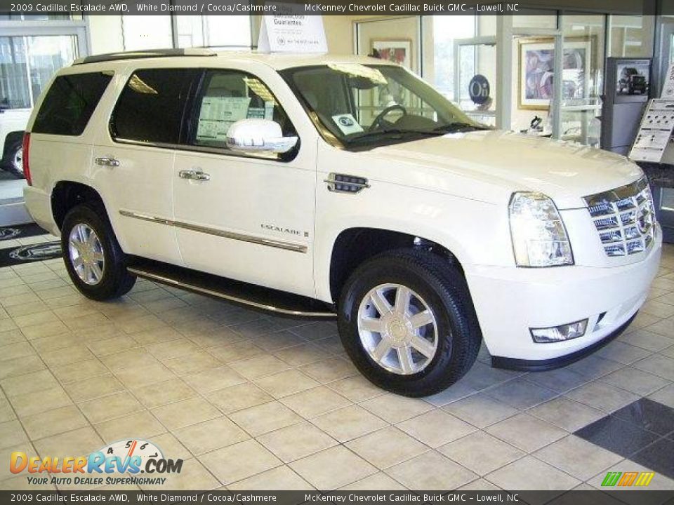 2009 Cadillac Escalade AWD White Diamond / Cocoa/Cashmere Photo #5