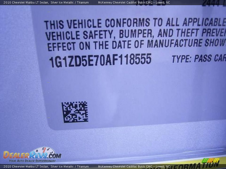 2010 Chevrolet Malibu LT Sedan Silver Ice Metallic / Titanium Photo #11