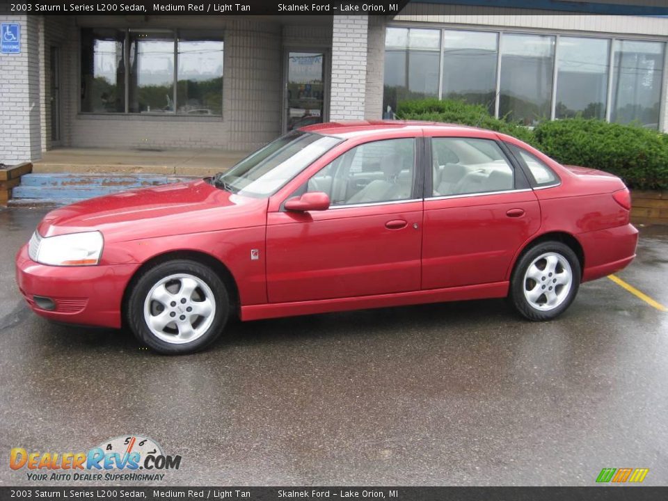 2003 Saturn L Series L200 Sedan Medium Red / Light Tan Photo #1