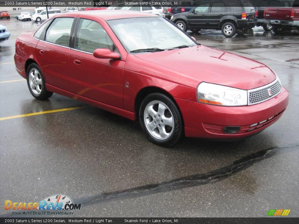 2003 Saturn L Series L200 Sedan Medium Red / Light Tan Photo #6