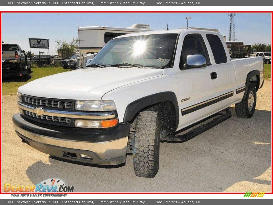 2001 Chevrolet Silverado 1500 LT Extended Cab 4x4 Summit White / Medium Gray Photo #1