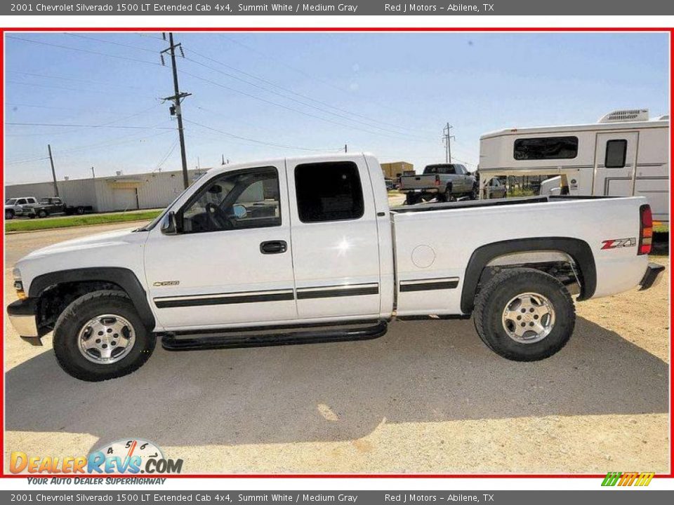 2001 Chevrolet Silverado 1500 LT Extended Cab 4x4 Summit White / Medium Gray Photo #2