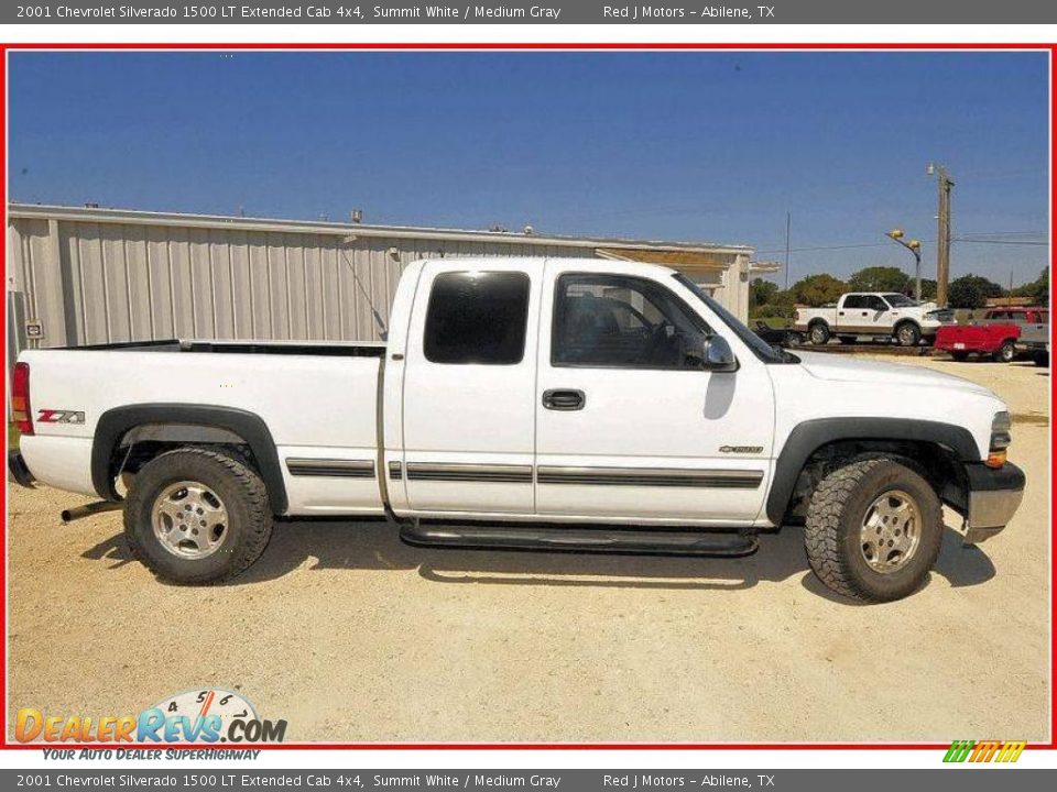 2001 Chevrolet Silverado 1500 LT Extended Cab 4x4 Summit White / Medium Gray Photo #10