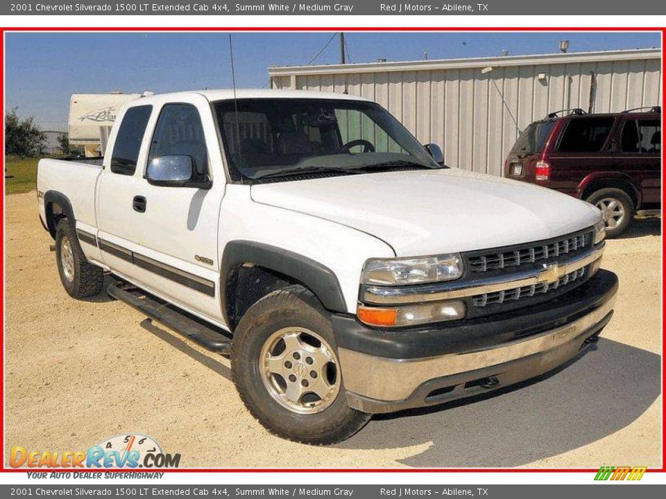 2001 Chevrolet Silverado 1500 LT Extended Cab 4x4 Summit White / Medium Gray Photo #11