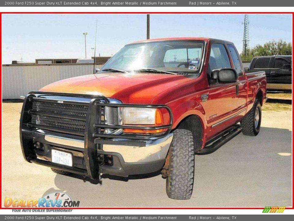 2000 Ford F250 Super Duty XLT Extended Cab 4x4 Bright Amber Metallic / Medium Parchment Photo #1