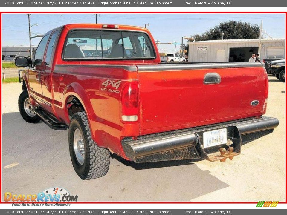 2000 Ford F250 Super Duty XLT Extended Cab 4x4 Bright Amber Metallic / Medium Parchment Photo #3