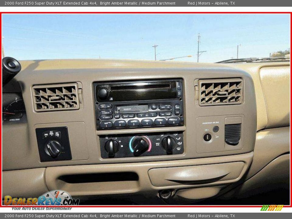 2000 Ford F250 Super Duty XLT Extended Cab 4x4 Bright Amber Metallic / Medium Parchment Photo #26