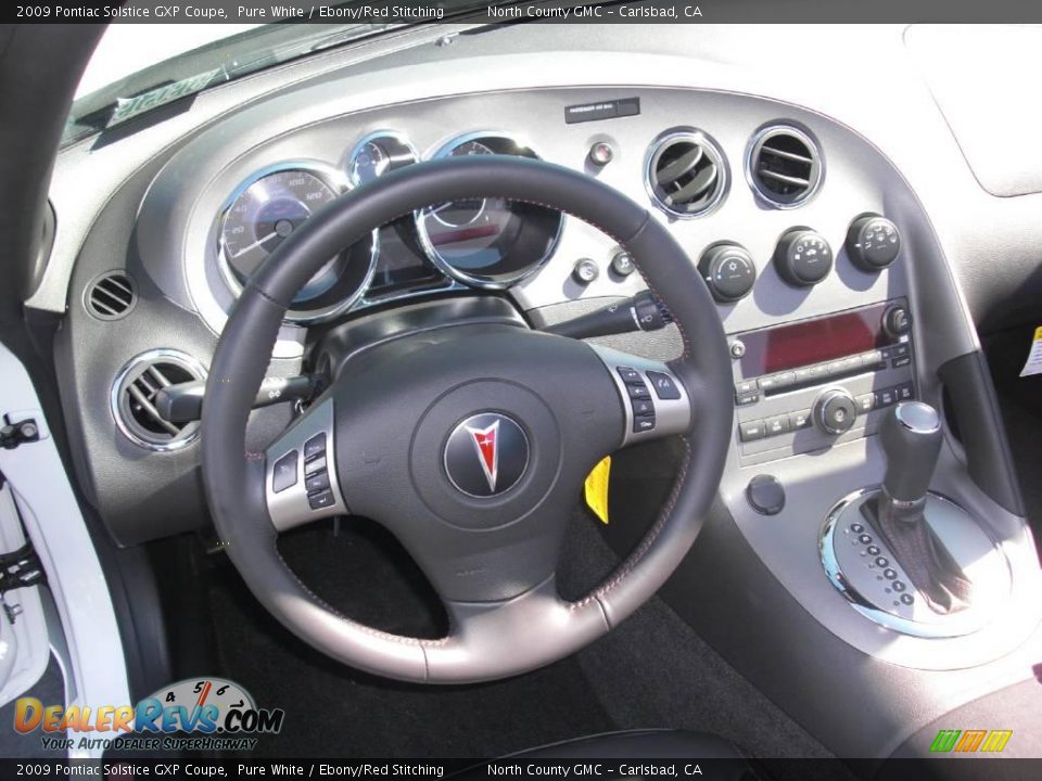 2009 Pontiac Solstice GXP Coupe Pure White / Ebony/Red Stitching Photo #18