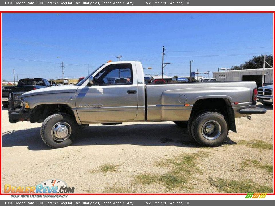 1996 Dodge Ram 3500 Laramie Regular Cab Dually 4x4 Stone White / Gray Photo #2