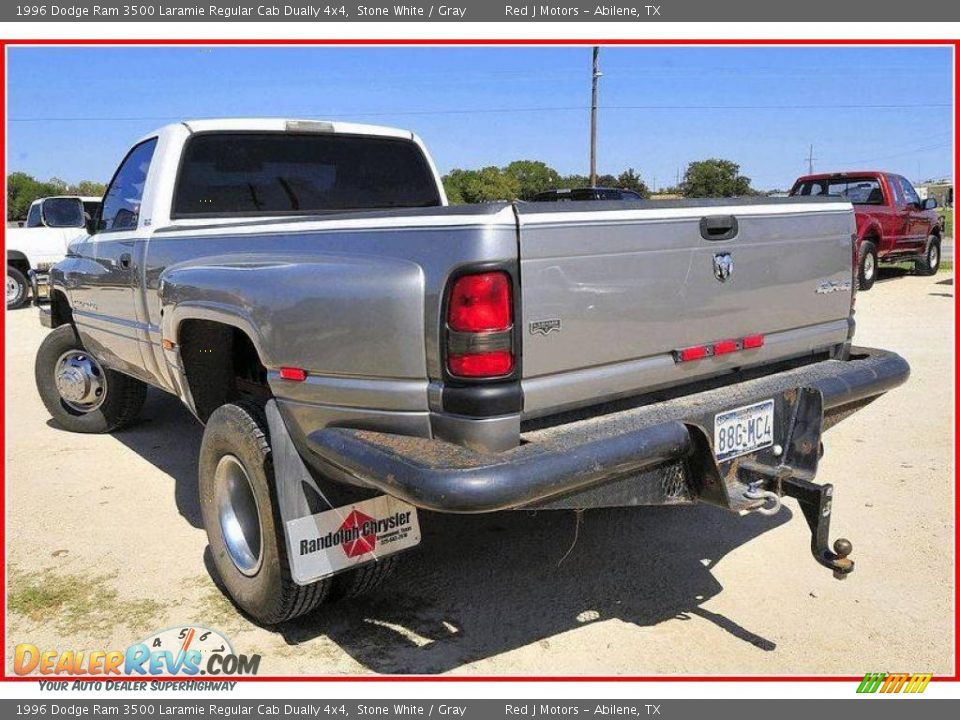 1996 Dodge Ram 3500 Laramie Regular Cab Dually 4x4 Stone White / Gray Photo #3