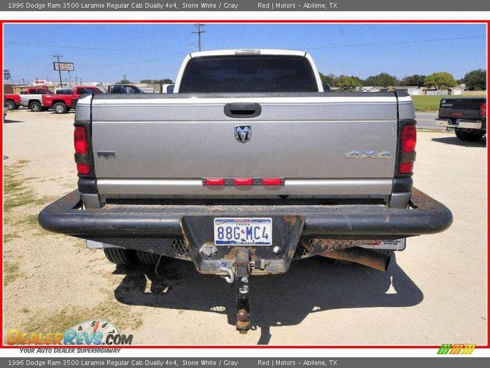 1996 Dodge Ram 3500 Laramie Regular Cab Dually 4x4 Stone White / Gray Photo #4