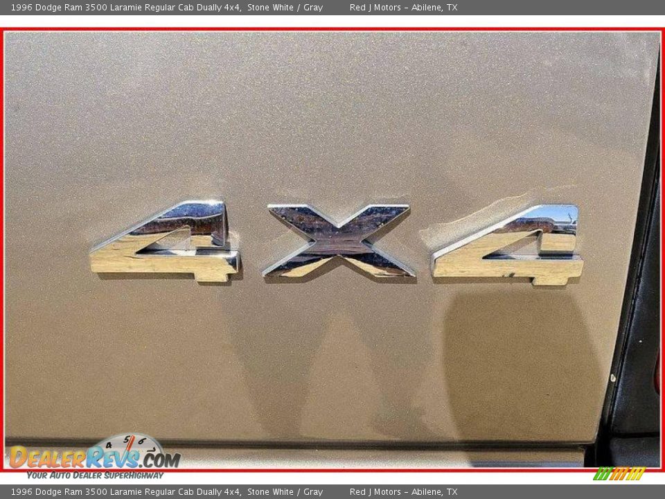 1996 Dodge Ram 3500 Laramie Regular Cab Dually 4x4 Stone White / Gray Photo #6