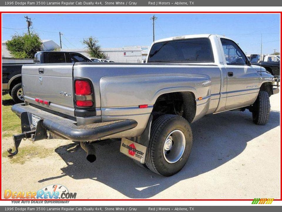 1996 Dodge Ram 3500 Laramie Regular Cab Dually 4x4 Stone White / Gray Photo #7